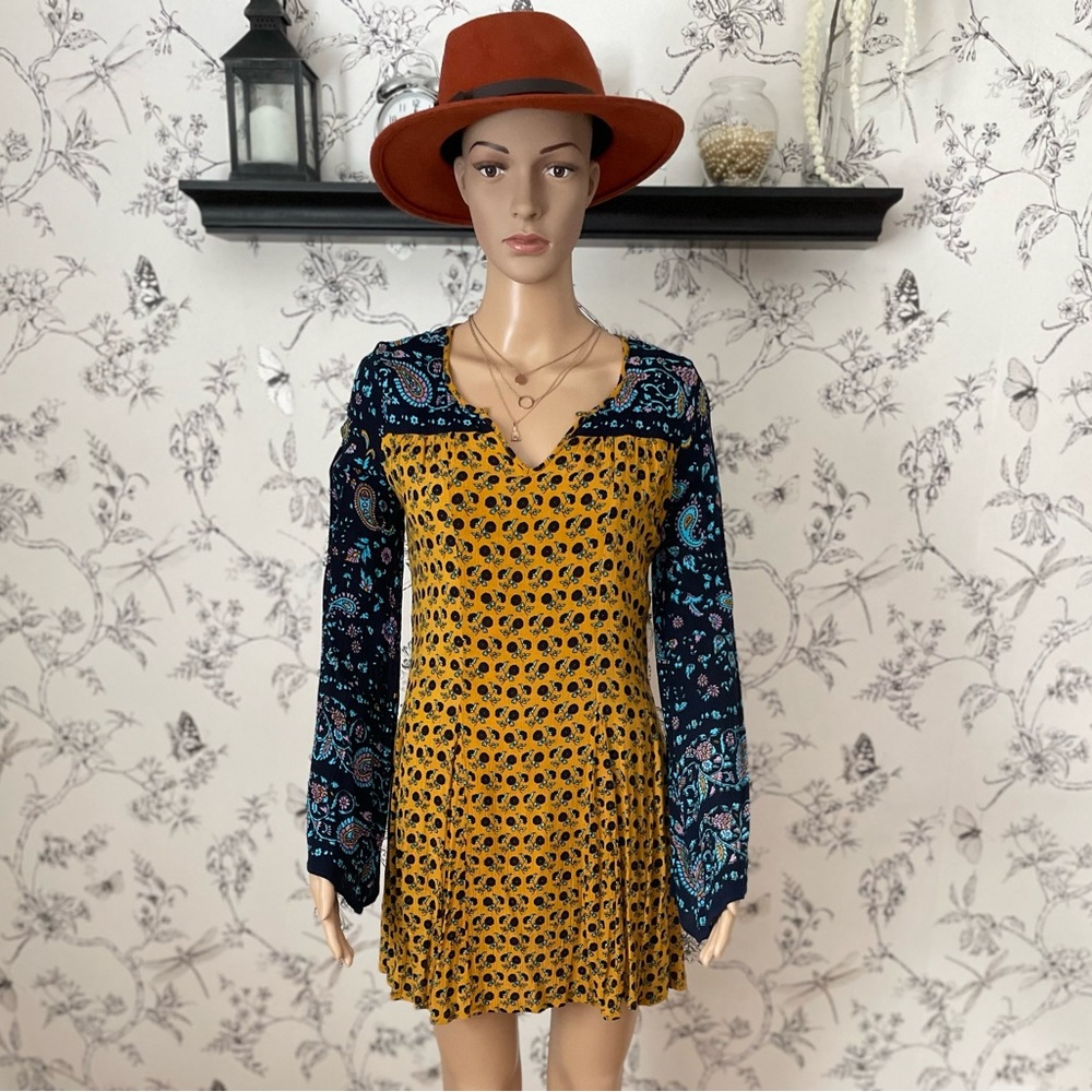 Boho Paisley Floral Midi Dress